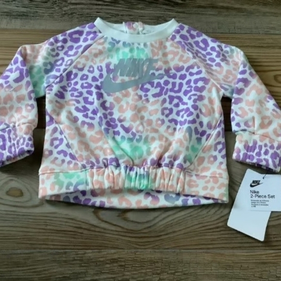 SALE Nike Baby's Pastel Leopard Print Set - 9mon - Picture 2 of 4